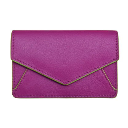 ili New York RFID Leather Envelope Business Card Holder Orchid Pear