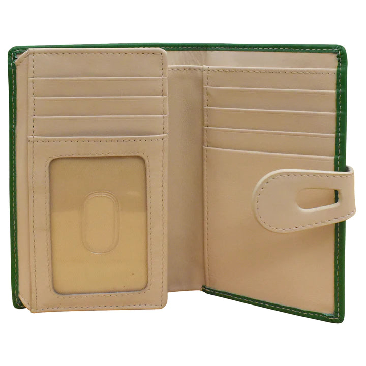 ili New York RFID Leather Midi Wallet with Cut Out Tab- 7817