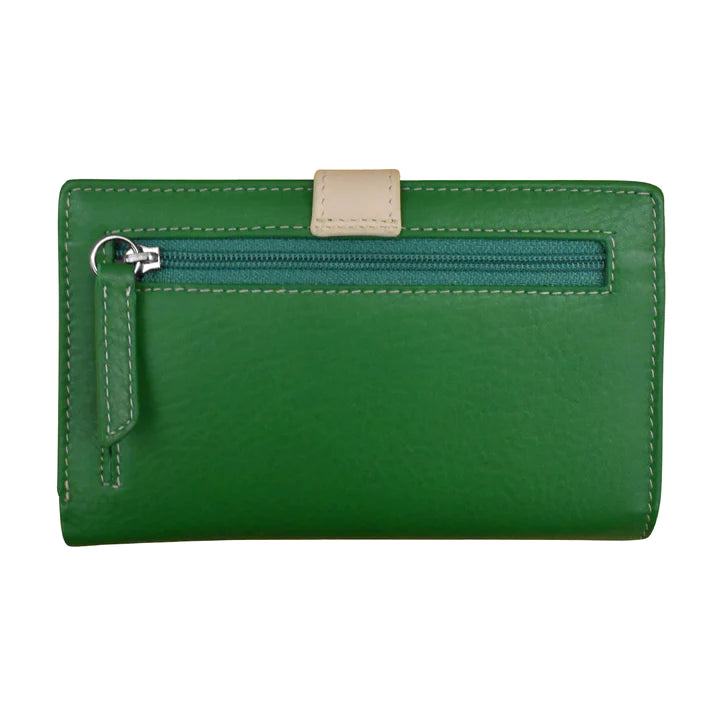 ili New York RFID Leather Midi Wallet with Cut Out Tab- 7817