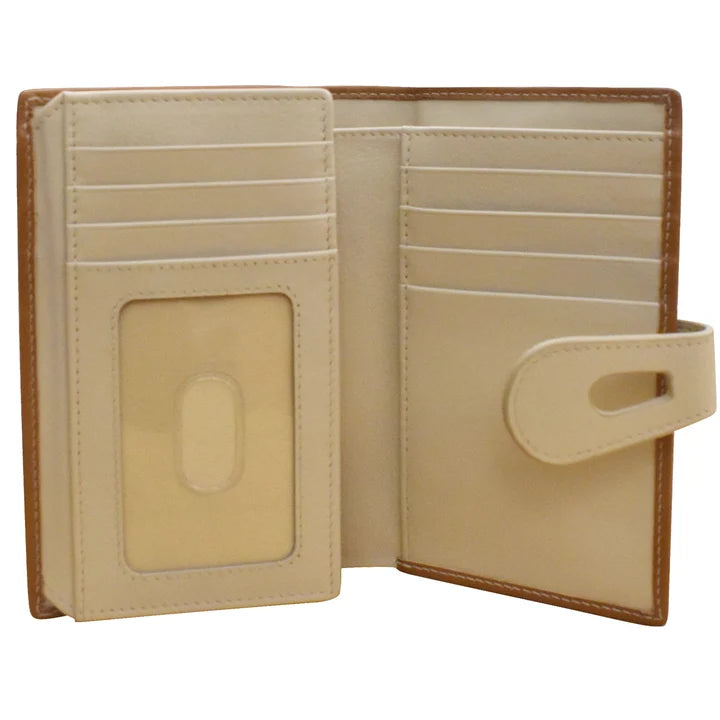 ili New York RFID Leather Midi Wallet with Cut Out Tab- 7817