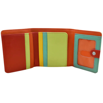 ili New York - Leather RFID blocking Tri-Fold Mini Wallet- 7824