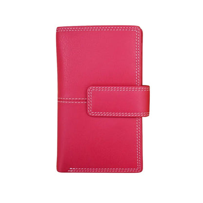 ili New York Leather RFID Midi Wallet Indian Pink
