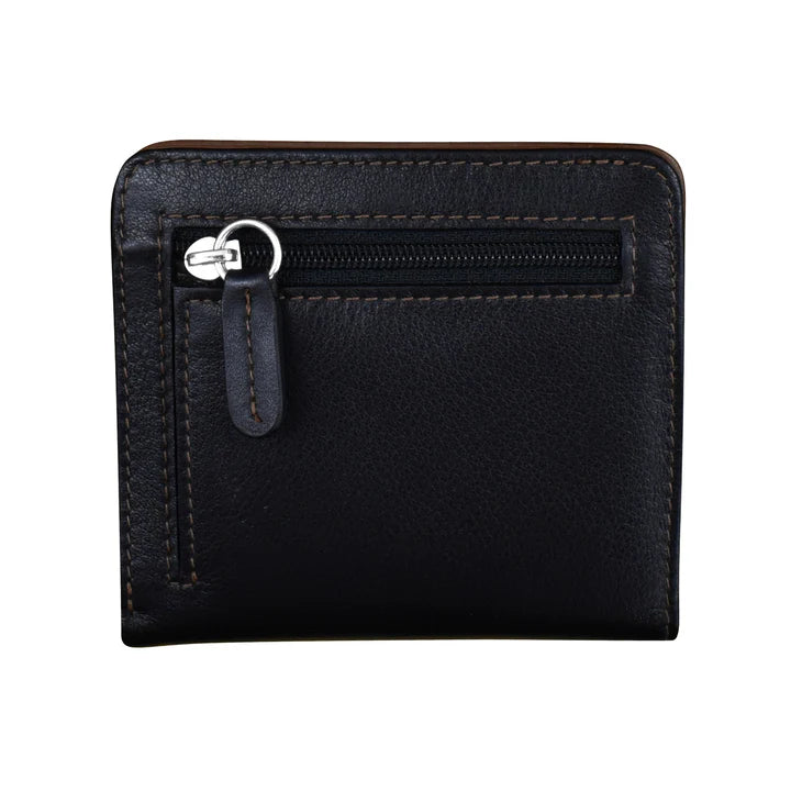 ili New York RFID Bi-fold Two Tone Mini Leather Wallet - 7831