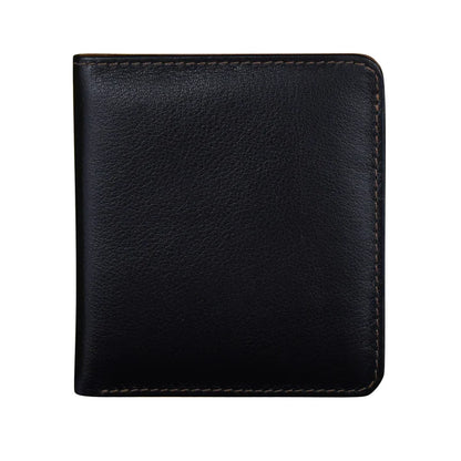ili New York RFID Bi-fold Two Tone Mini Leather Wallet - 7831 Black Toffee