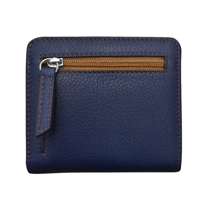 ili New York RFID Bi-fold Two Tone Mini Leather Wallet - 7831