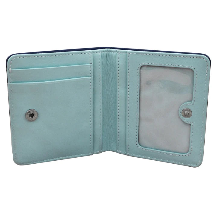ili New York RFID Bi-fold Two Tone Mini Leather Wallet - 7831