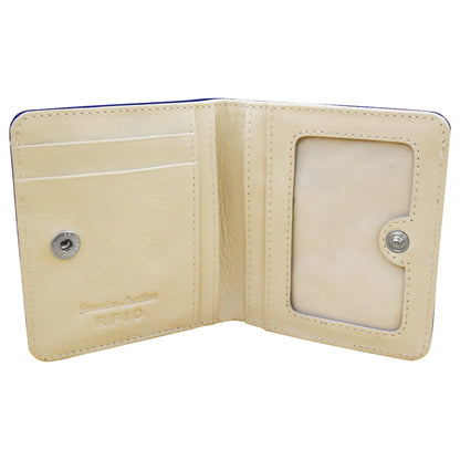 ili New York RFID Bi-fold Two Tone Mini Leather Wallet - 7831