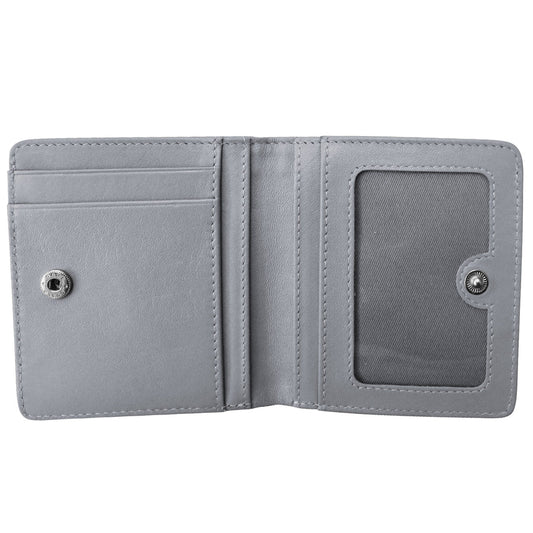 ili New York RFID Bi-fold Two Tone Mini Leather Wallet - 7831 Aqua Cobalt