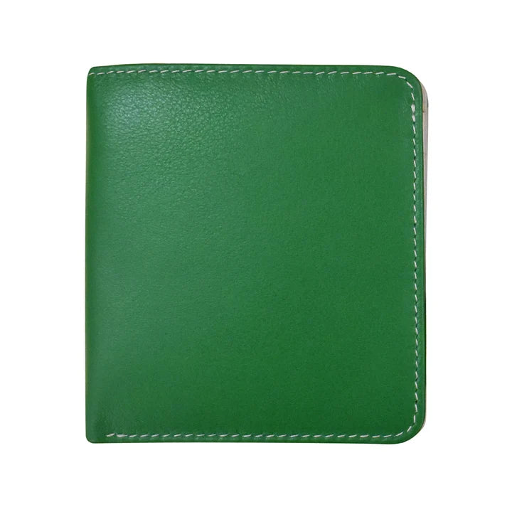 ili New York RFID Bi-fold Two Tone Mini Leather Wallet - 7831 Emerald Stone
