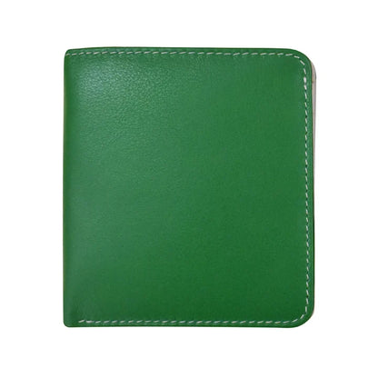 ili New York RFID Bi-fold Two Tone Mini Leather Wallet - 7831 Emerald Stone