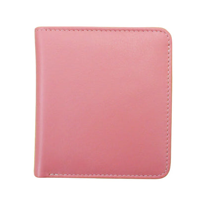 ili New York RFID Bi-fold Two Tone Mini Leather Wallet - 7831 Flamingo Pink Papaya