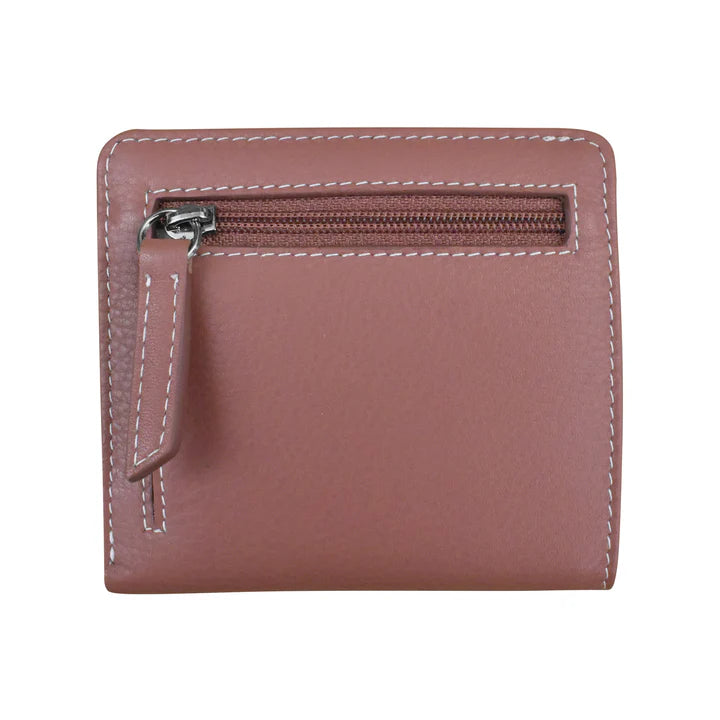 ili New York RFID Bi-fold Two Tone Mini Leather Wallet - 7831