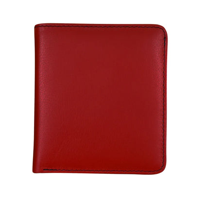 ili New York RFID Bi-fold Two Tone Mini Leather Wallet - 7831 Red Black