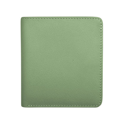 ili New York RFID Bi-fold Two Tone Mini Leather Wallet - 7831 Sage Eggplant