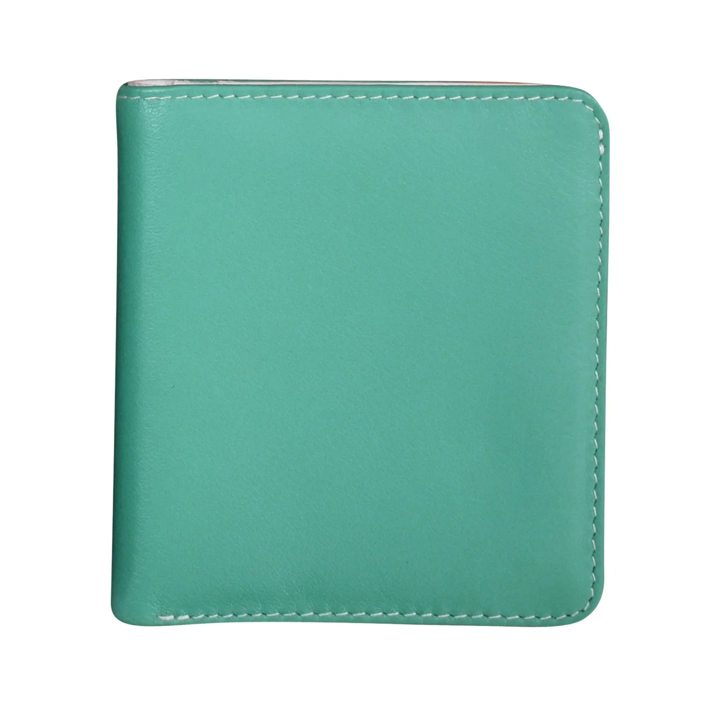 ili New York RFID Bi-fold Cartera de cuero mini de dos tonos (Aqua/Cobalt) - 7831