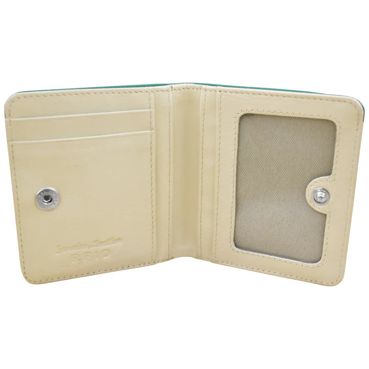 ili New York RFID Bi-fold Two Tone Mini Leather Wallet - 7831