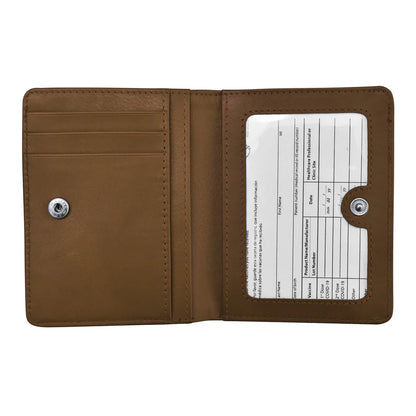 ili New York Leather RFID Euro Size Wallet/Vaccine Card Holder- 7840 Black Toffee