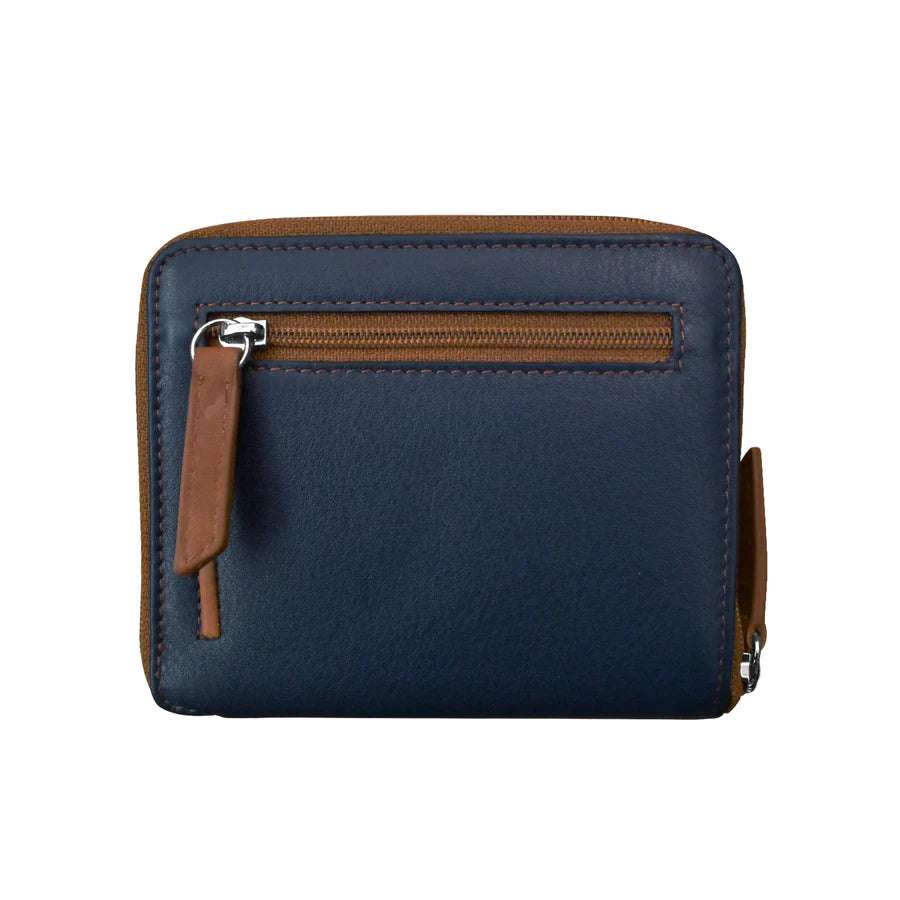 ili New York RFID Zip Around Leather Wallet- 7859