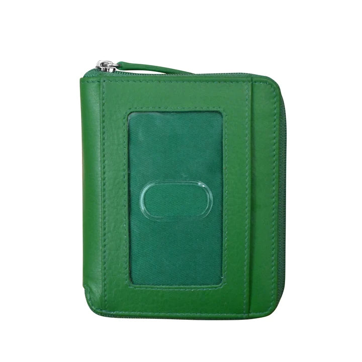 Cartera de cuero con cremallera alrededor RFID de ili New York
