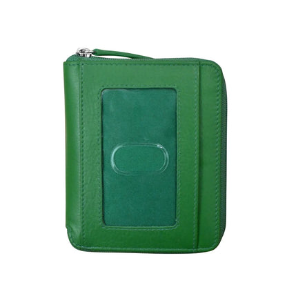 Cartera de cuero con cremallera alrededor RFID de ili New York
