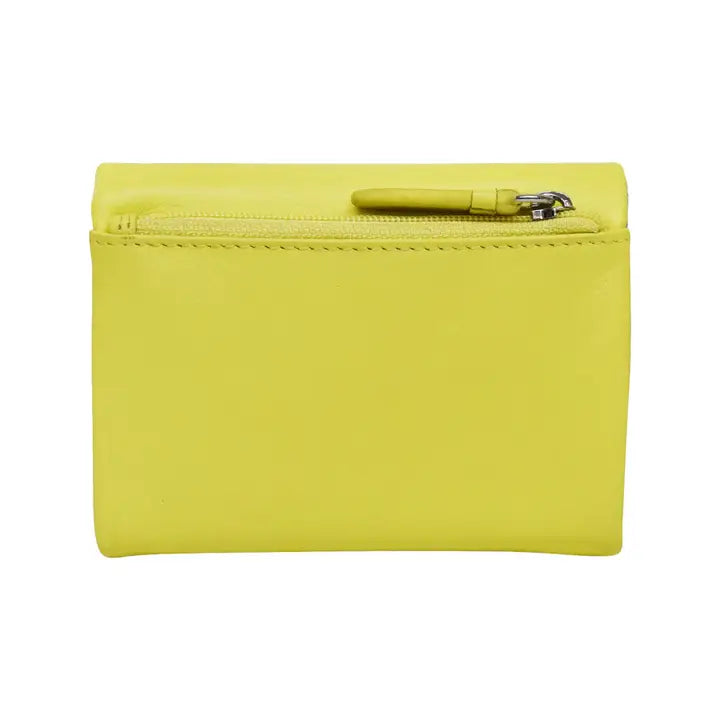 ili New York Leather RFID Trifold Compact Mini Wallet - 7105