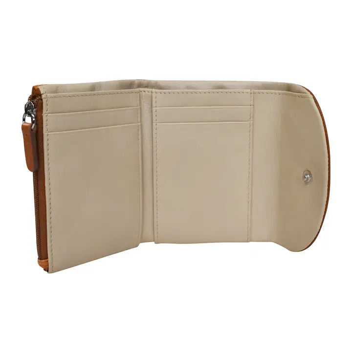 ili New York Leather RFID Trifold Compact Mini Wallet - 7105