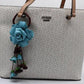 Leather Bag Charm/Keychain- Rose