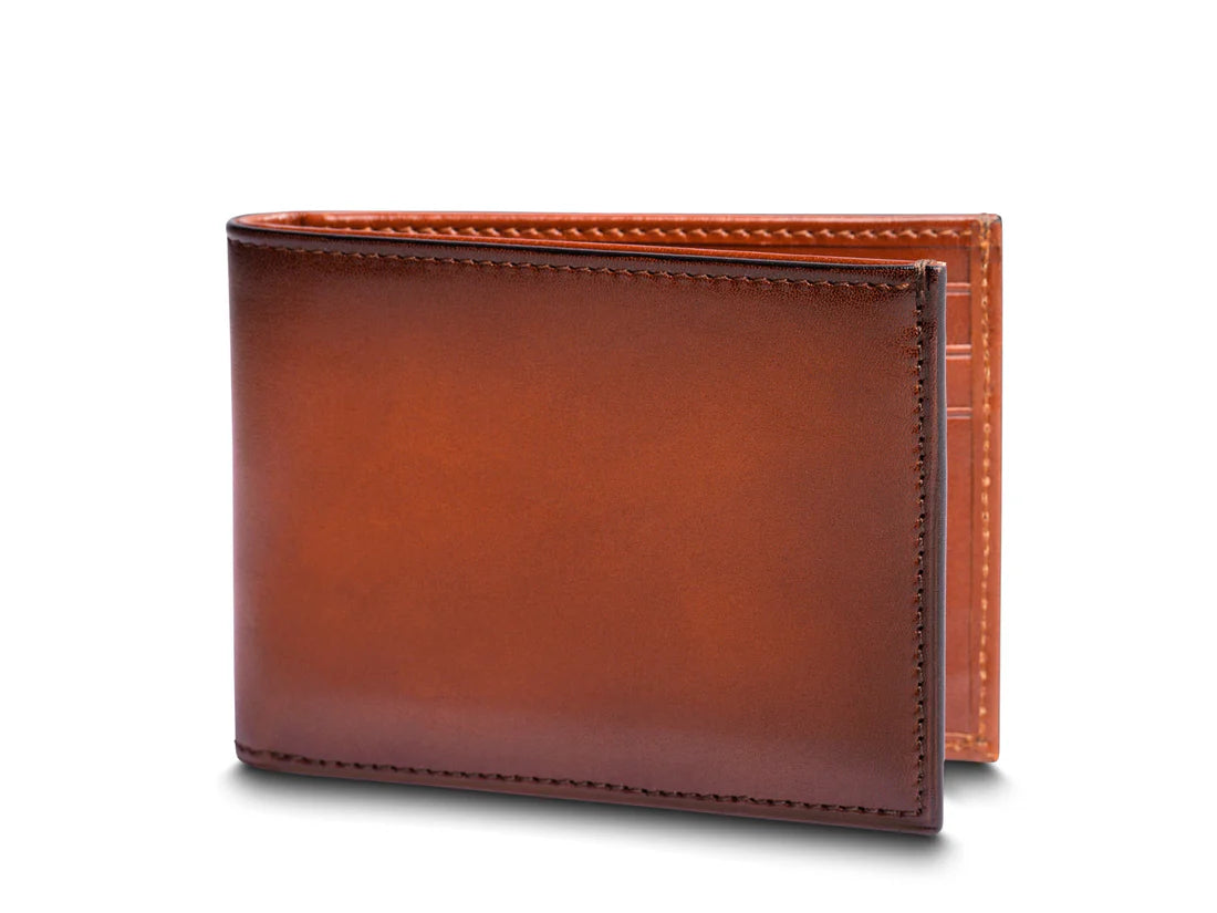 BOSCA HARD BURNISHED ITALIA Leather RFID Small Bifold Wallet