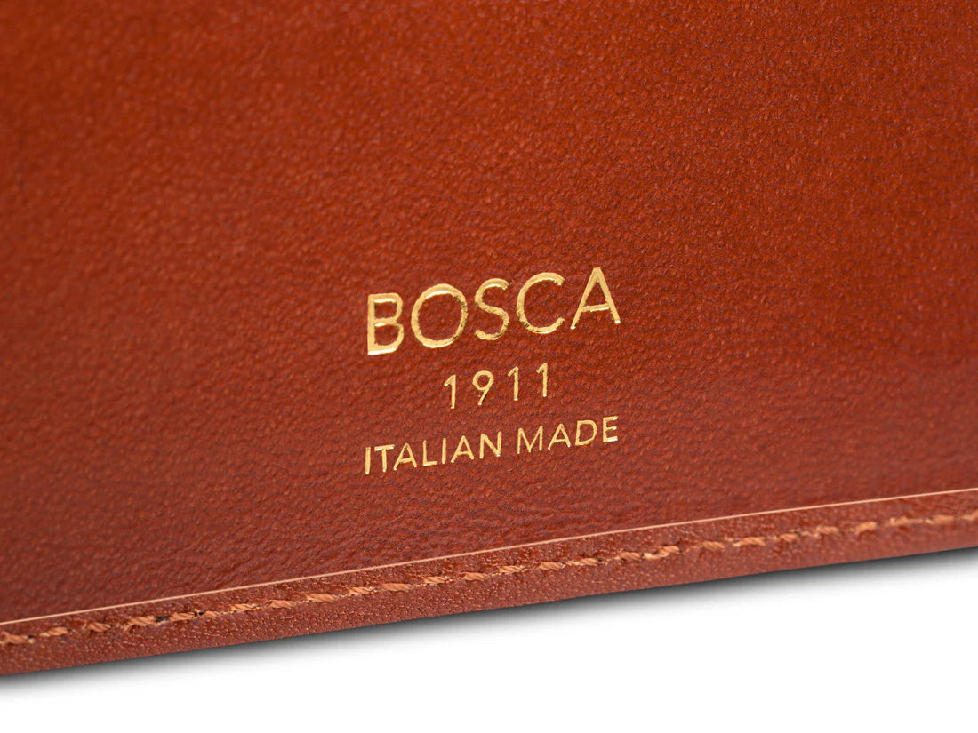 BOSCA HARD BURNISHED ITALIA Leather RFID Small Bifold Wallet