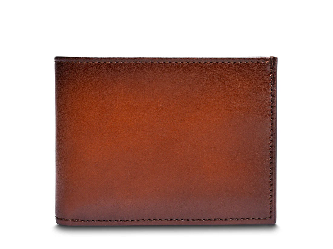 BOSCA HARD BURNISHED ITALIA Leather RFID Small Bifold Wallet