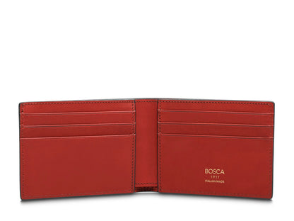 Bosca Roma Leather Small Bifold RFID Wallet (Made in Italy)