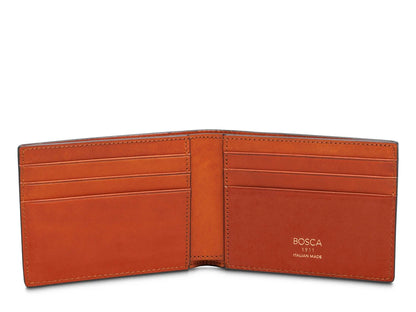 Bosca Roma Leather Small Bifold RFID Wallet (Made in Italy)