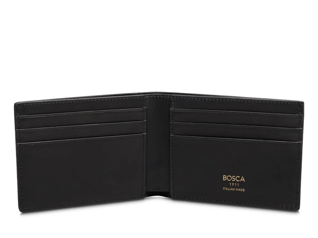 Bosca Roma Leather Small Bifold RFID Wallet (Made in Italy)