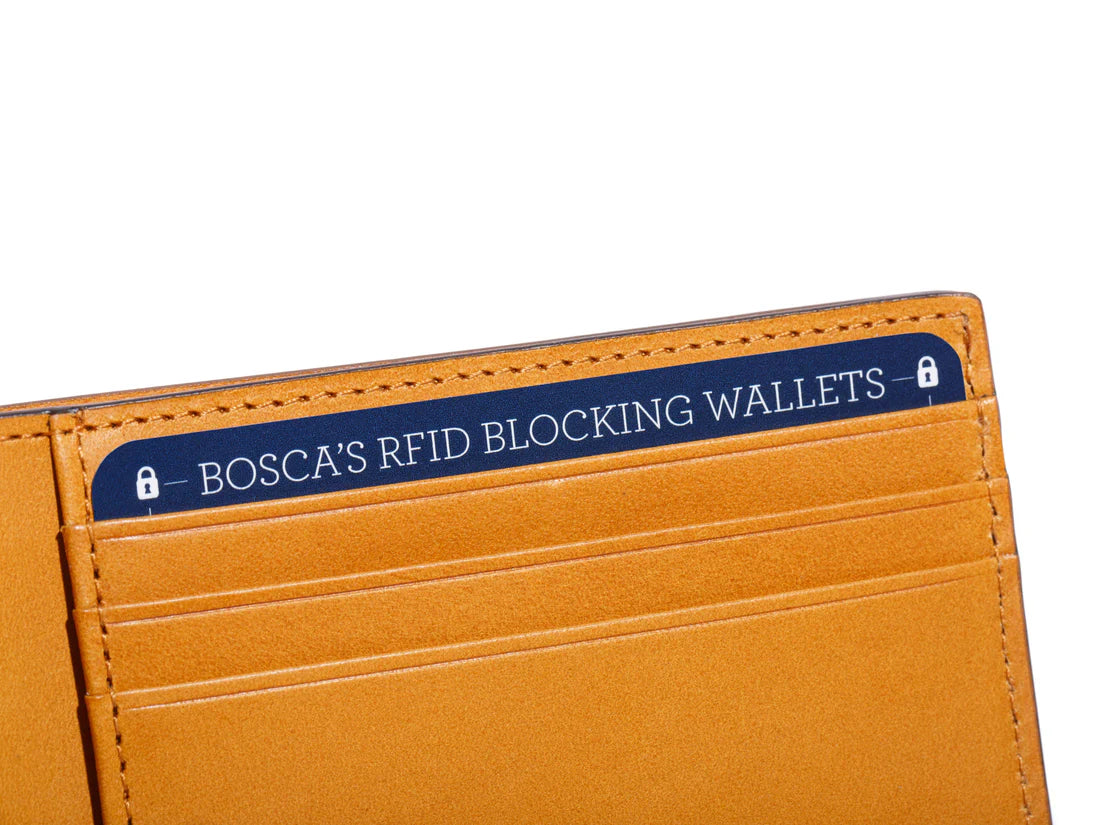 BOSCA BRITAN Italo Small RFID Leather Bifold Wallet