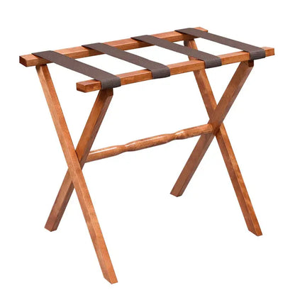 GateHouse Wood Folding Luggage Rack - In-Store Pickup Only Light Walnut Brown Straps