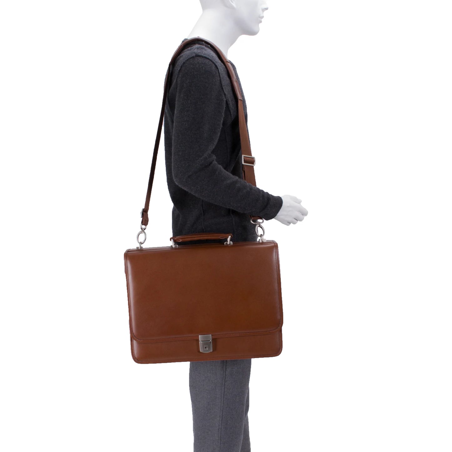 McKleinUSA LEXINGTON | 15" Leather Flap Over Laptop Briefcase