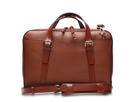 Bosca MONFRINI ITALIA Parker Slim Full-Zip Brief Brown