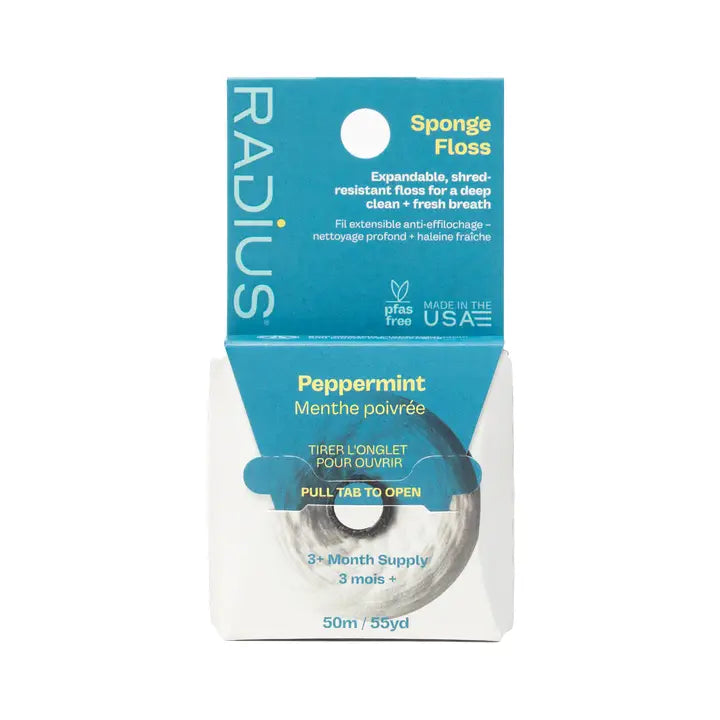 RADIUS Vegan Travel Size Peppermint Sponge Floss