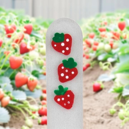 Czech Crystal Nail File - Size Large- Hand Painted Collection Strawberry
