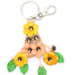 Small Leather Bag Charm/Keychain- Poppies