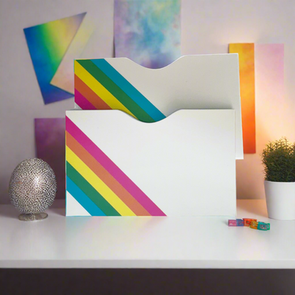 RFID Blocking Credit Card Sleeves (2 Pack)- Abstract Collection Rainbow- Horizontal