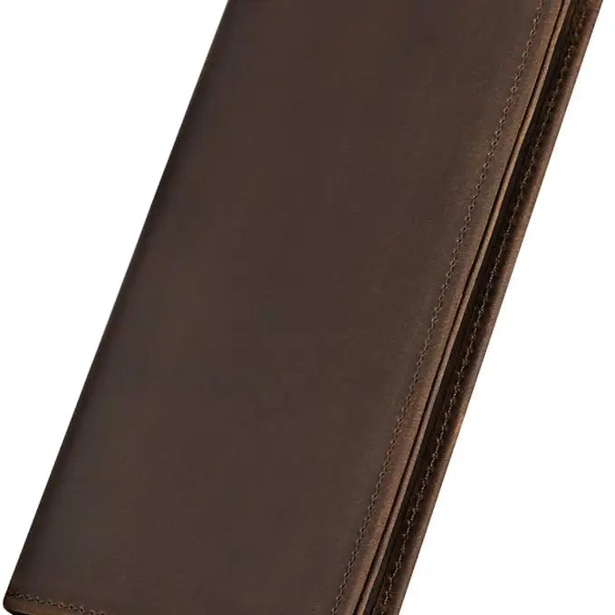 American Leather Goods- Genuine Leather Customizable RFID Bifold Long Wallet