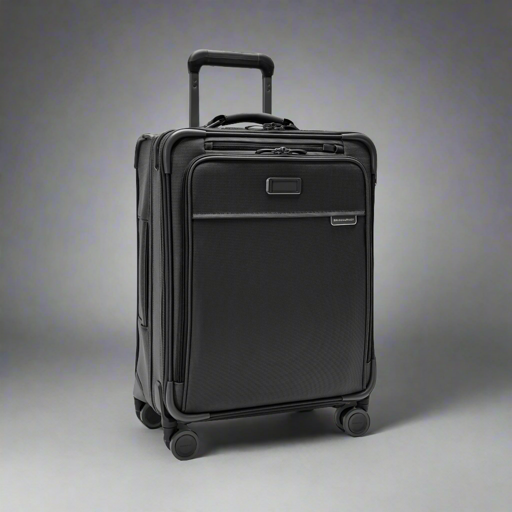 Briggs & Riley Baseline 21" Global Softside Carry-On Spinner with Suiter (Free Monogram)- BLU121CXSPW Black