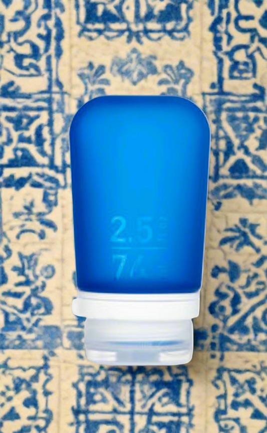 Humangear- 2.5 oz GoToob+ Silicone Toiletry 3-1-1 Bottle (MEDIUM) Blue