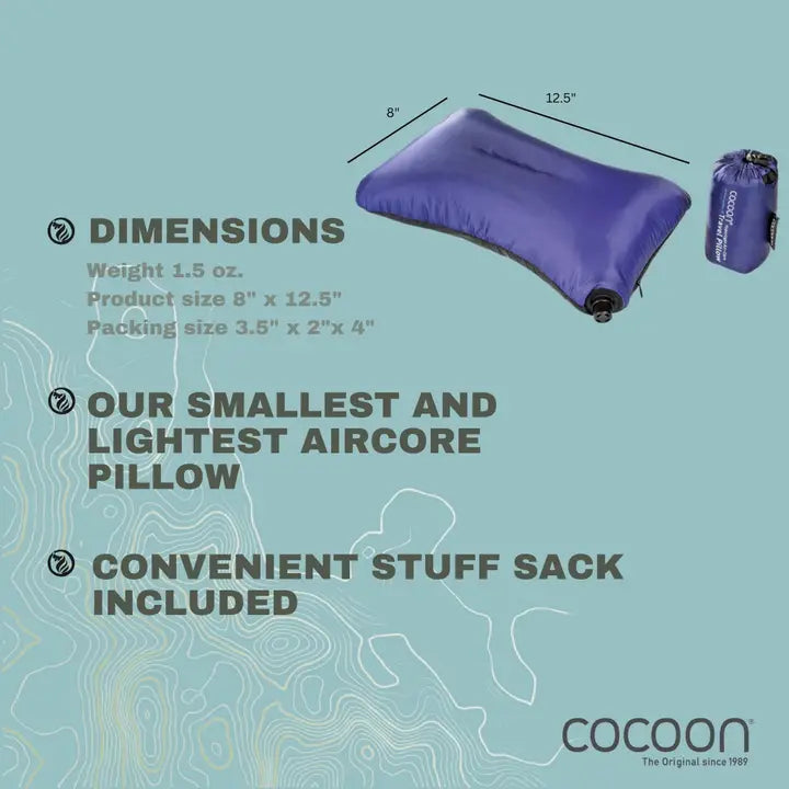 Almohada ultraligera Cocoon Air-Core (azul oscuro)