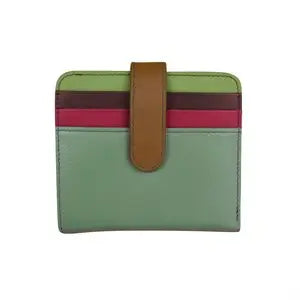 ili New York Bi-Fold RFID Credit Card Wallet- 7301 Sage Multi