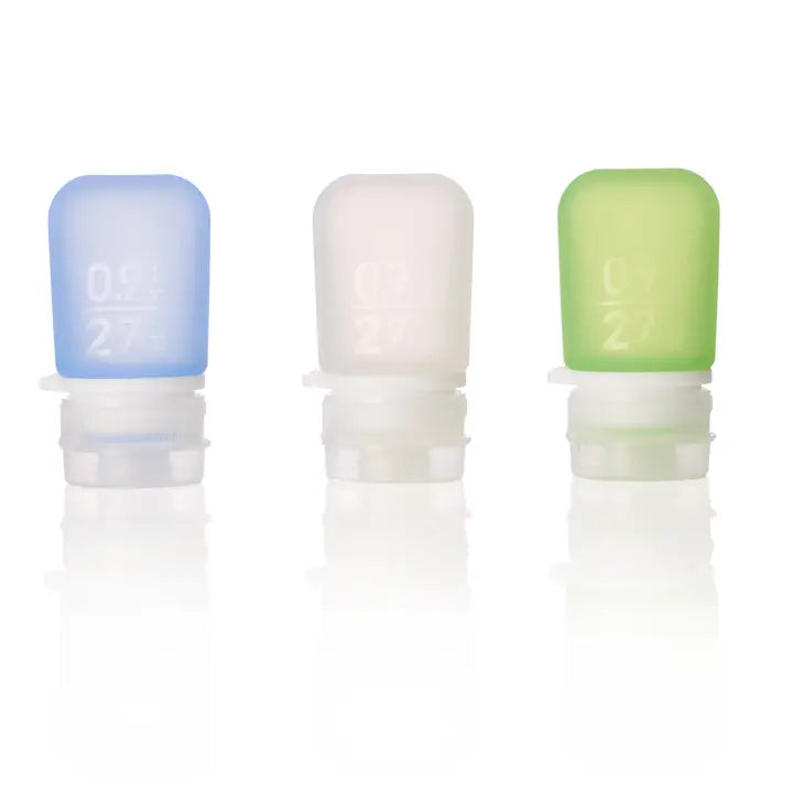 Gotoob Mini 3-Pack - Refillable Silicone Travel Bottles (0.9 oz each)