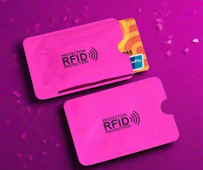2-Pack RFID Blocking Credit Card Sleeves Hot Pink Magenta