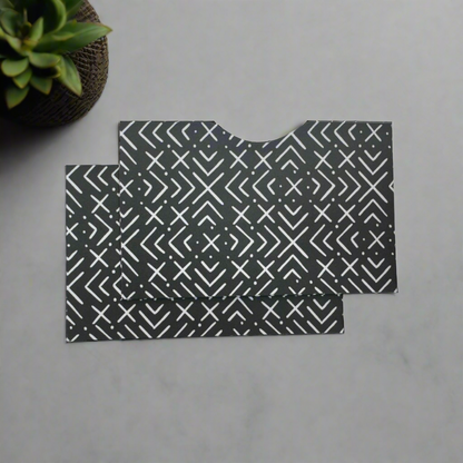 RFID Blocking Credit Card Sleeves (2 Pack)- Abstract Collection Black White Decor- Horizontal