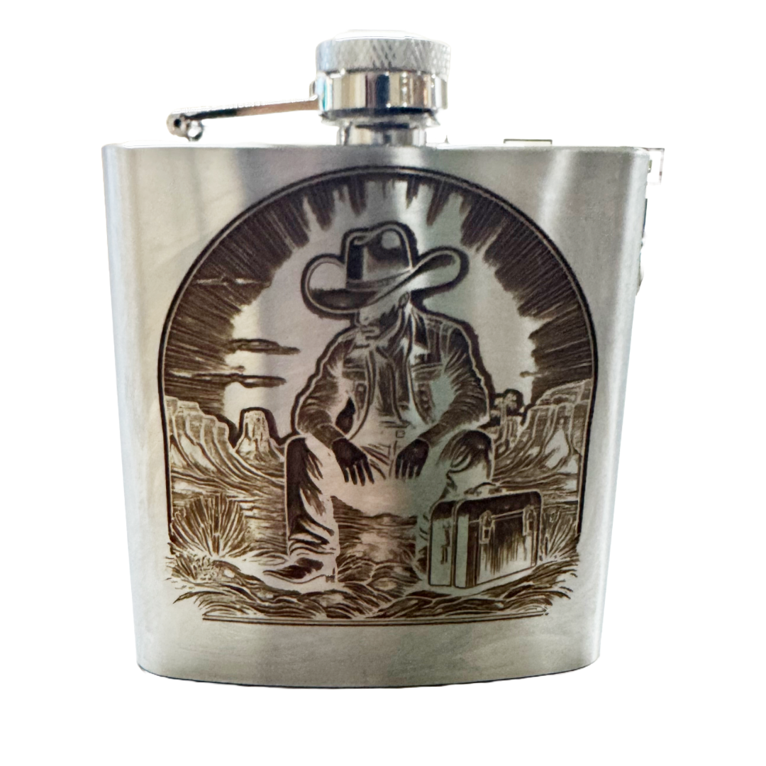 Luggage Lab Stainless Steel Hip Flasks- 6 oz.